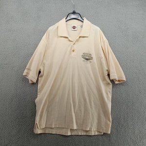 Harley Davidson Shirt Mens 2XL Cream Polo Faribault MN‎ Motorcycles Biker Pima